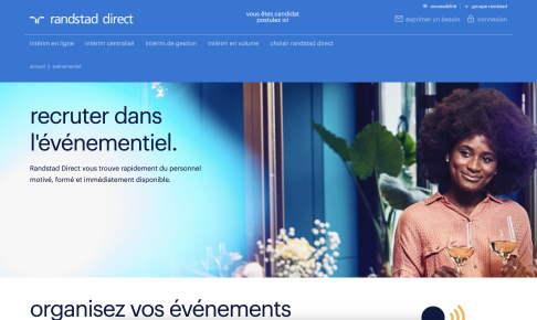 Page événementiel du site RandStad Direct